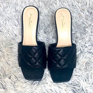 Black short stiletto heels